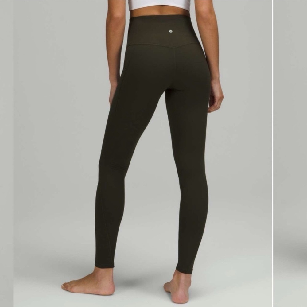 Lululemon Align High Rise Pant Leggings with Pockets Dark Olive Green Size 2 NWT